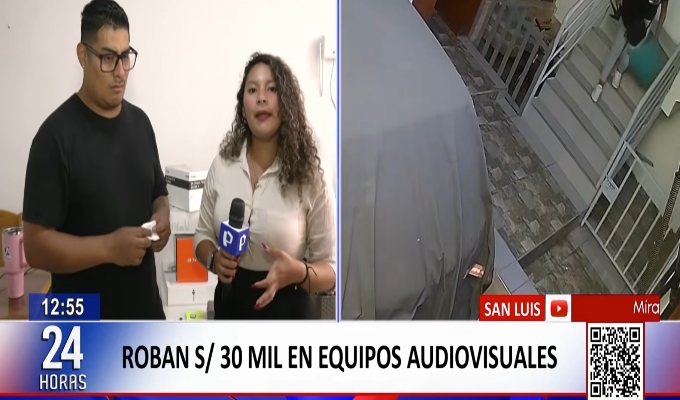 San Luis: banda de robacasas robó equipos audiovisuales valorizados en S/30 mil