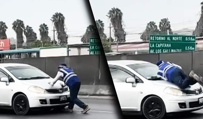 Colectivero embiste a fiscalizador de la Sutran en la Panamericana Norte