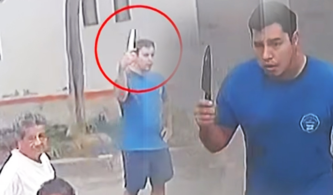 Sujeto amenaza a fiscalizadores con un cuchillo en calle de La Molina