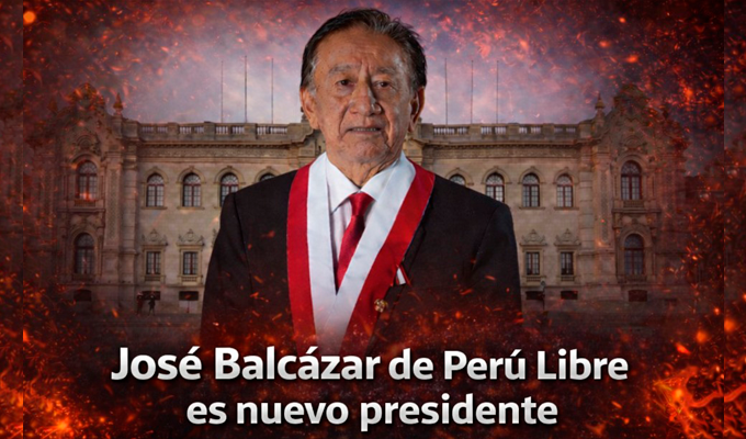 José Balcazar de Perú Libre es el nuevo presidente