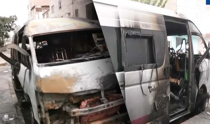 Detonan explosivo contra combi que cubre la ruta Colonial-Callao: Unidad quedó calcinada