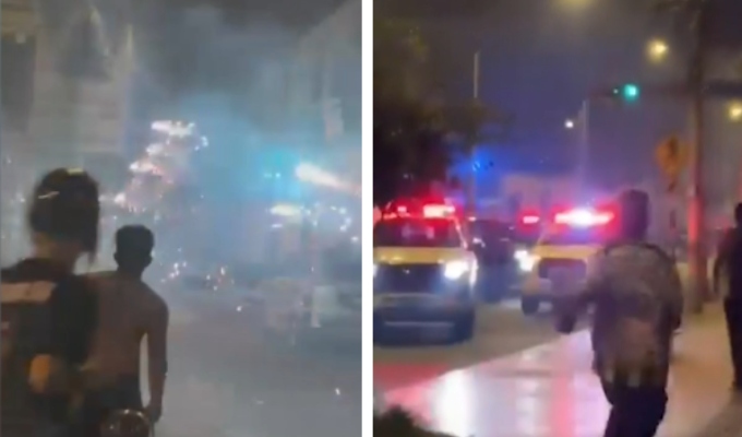 Batalla campal en el Rímac: barristas se enfrentan con pirotécnicos en plena vía pública