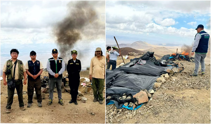 Mineros ilegales escaparon: intervienen campamentos instalados en una reserva racional en Nasca