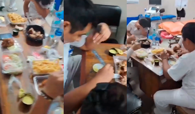 Chiclayo: personal médico es grabado comiendo en hora laboral mientras pacientes esperaban atención