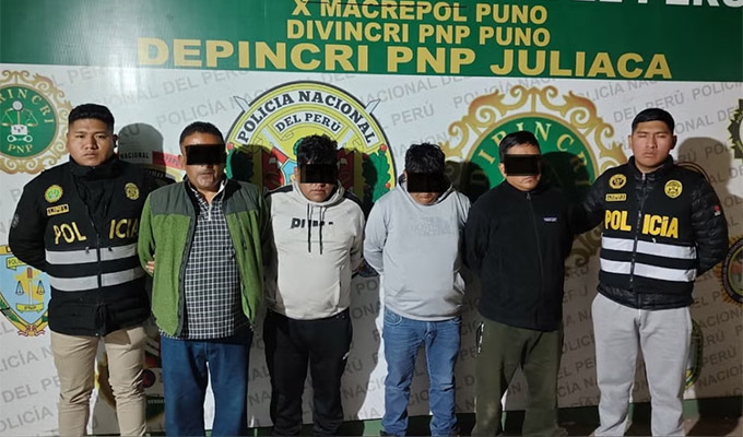 Juliaca: capturan a integrantes de banda criminal dedicada al asalto de comercios y viviendas
