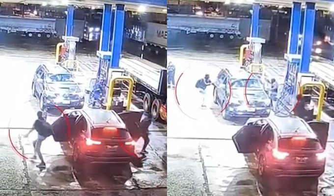 Callao: delincuentes roban a balazos camioneta a familia en un grifo