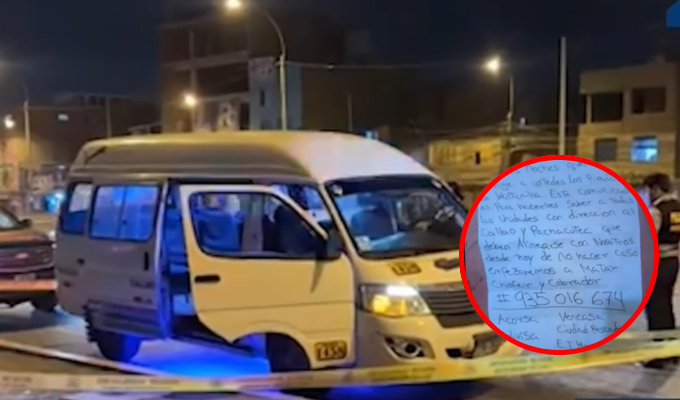 Chofer muere baleado por banda 'Los Pirañas' en Ventanilla: criminales dejan mensaje extorsivo