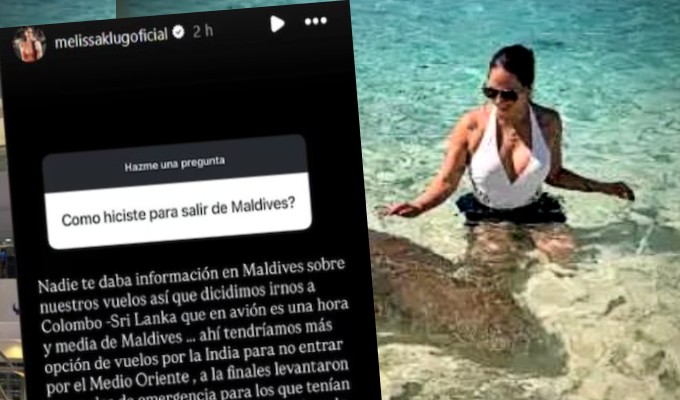 Melissa Klug logra salir de Maldivas tras quedar varada por guerra en Medio Oriente