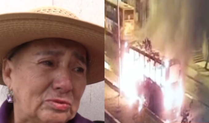 Adulta mayor dueña de vehículo incendiado en VES: “Yo sobrevivo con ese bus”