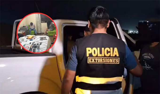 Capturan a presuntos extorsionadores con arma y granada de guerra en un hotel de Chosica