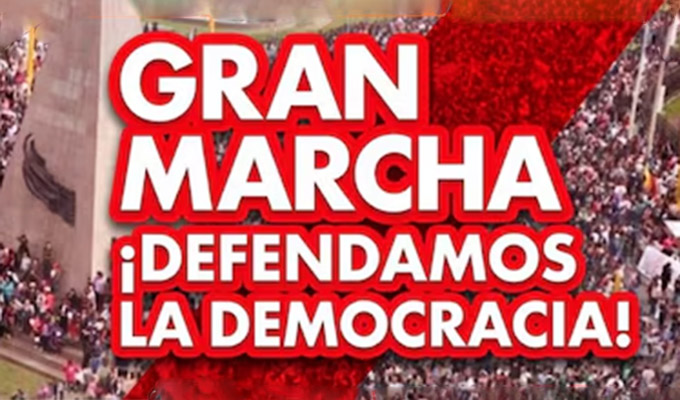 ¡Defendamos la democracia!: marcha contra presunto fraude electoral es este domingo 19 de abril