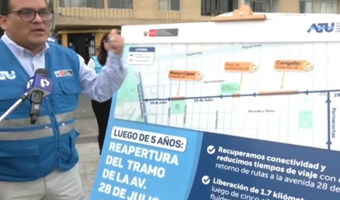 ¡Después de cinco años! Reabren la avenida 28 de Julio y más de mil vehículos retomarán su ruta habitual