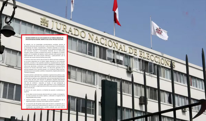 Elecciones 2026: Militares en retiro piden al JNE asegurar el respeto auténtico de la voluntad popular