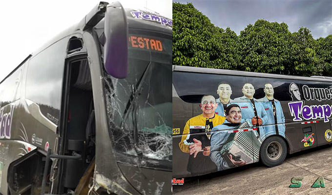 Bus de conocida orquesta de cumbia se despista en carretera de Amazonas: suspendieron conciertos