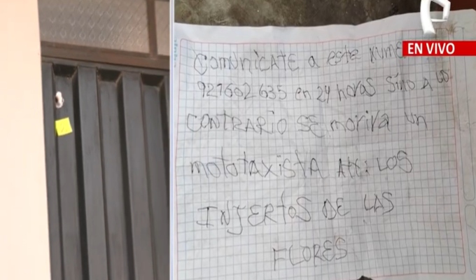 SJL: atacan a balazos una vivienda y dejan carta extorsiva