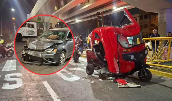 Auto impacta contra mototaxi en SJL: accidente deja seis heridos de distinta consideración