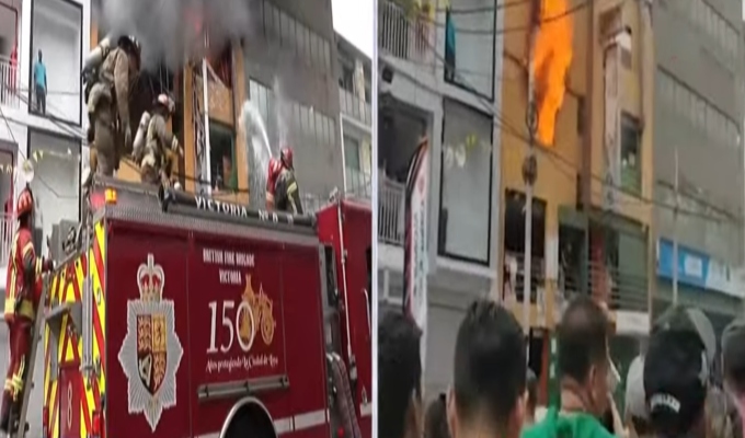 ¡Gamarra en llamas! Fuego arrasa con tienda de hilos y lanas