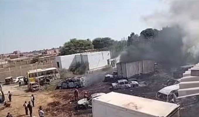 Lambayeque: incendio de gran magnitud consume depósito de vehículos de la Policía Nacional