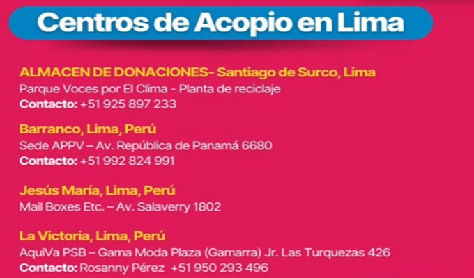 Terremoto en Venezuela: habilitan centros de acopio en Perú para ayudar a damnificados