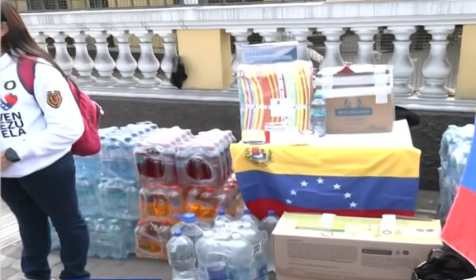 Embajada de Venezuela recibe ayuda para damnificados tras fuertes terremotos