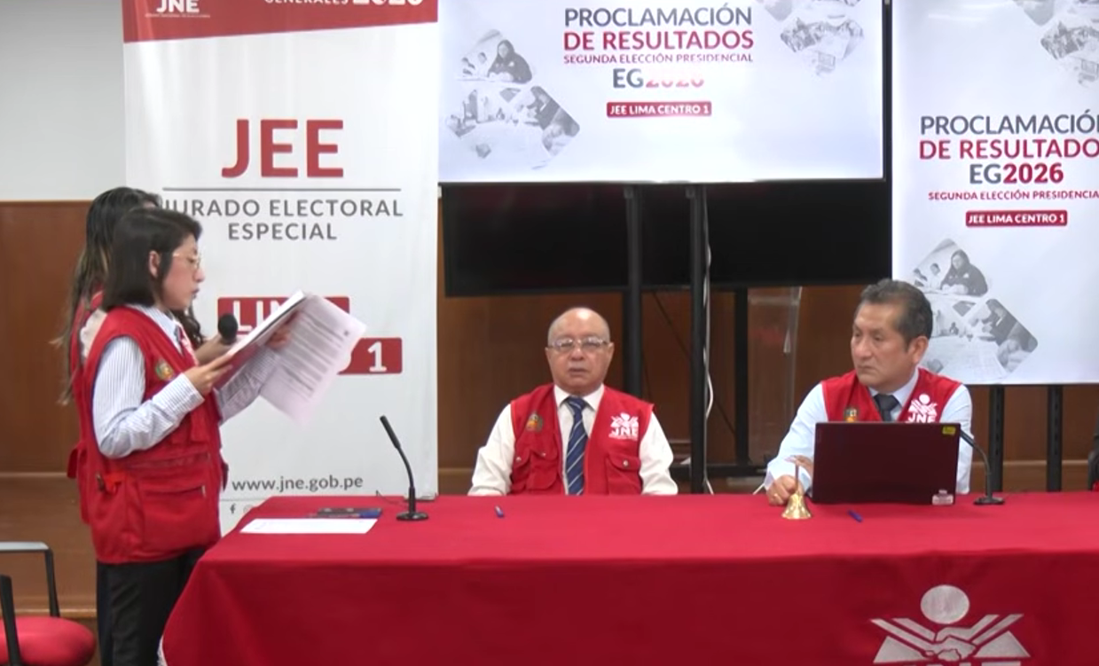 JEE Lima Centro 1 proclamó resultados de segunda vuelta presidencial