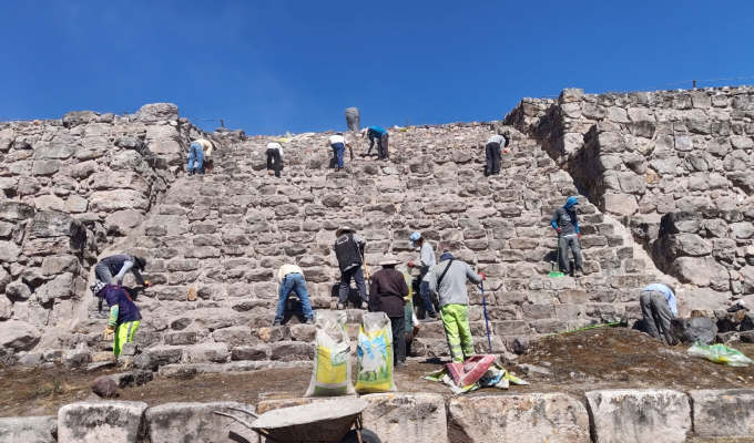 Inician trabajos de conservación y mantenimiento en el Sitio Arqueológico Kuntur Wasi