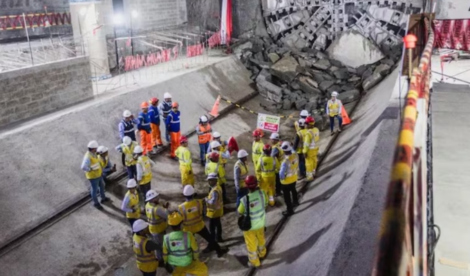 Tuneladora "Delia" culmina excavación del túnel de la Línea 2 del Metro