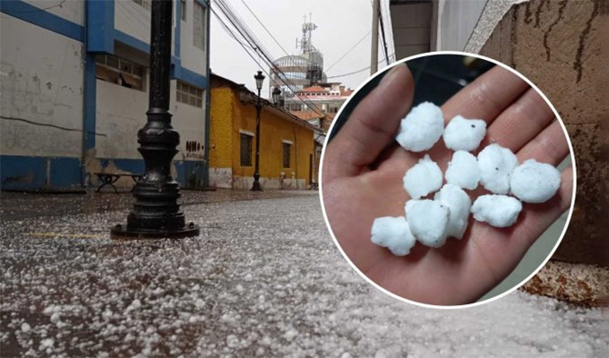 Intensa granizada dificultó el tránsito de vehículos y personas en varios sectores de Puno
