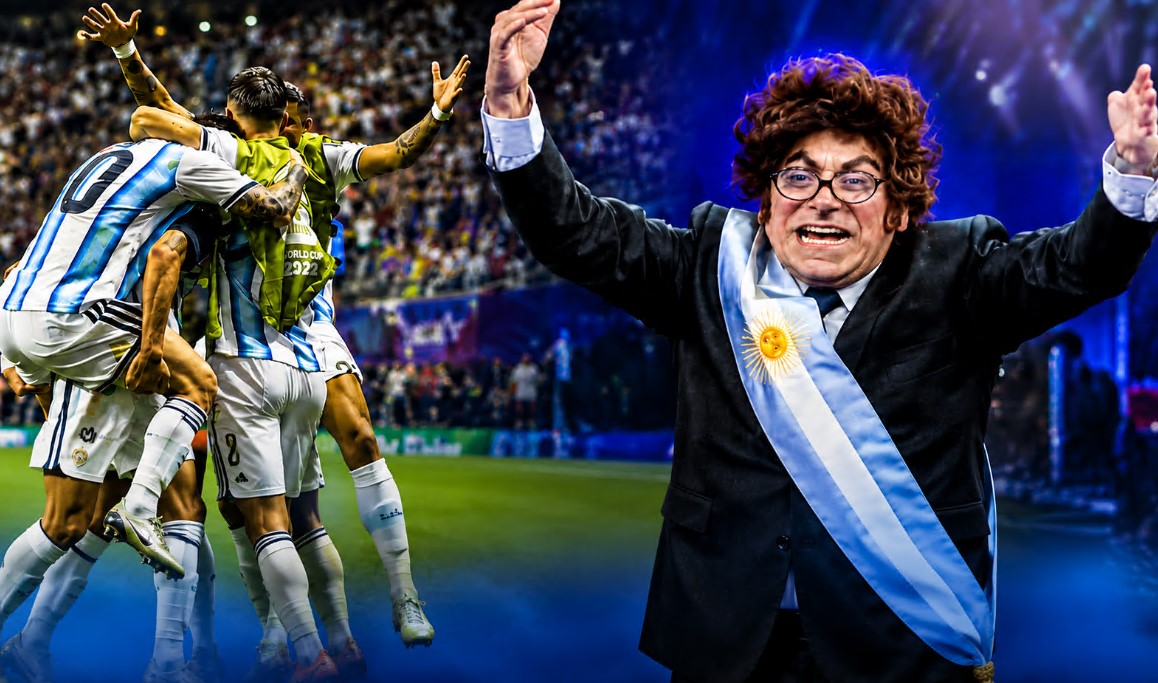 Carlos Álvarez se disfrazó de Milei y festejó triunfo de Argentina ante Egipto