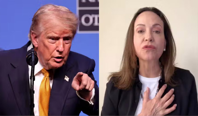 Presidente Trump niega haber solicitado a María Corina Machado que desista de viajar a Venezuela
