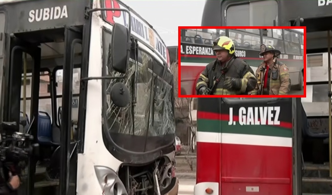 VMT: violento choque entre dos buses de transporte deja 13 personas heridas