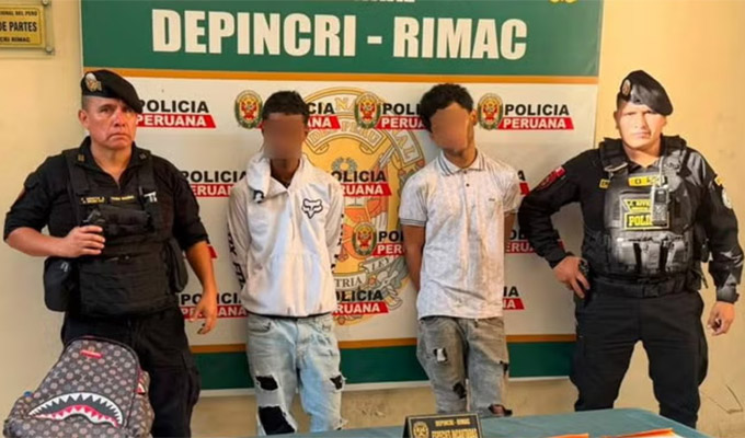 Detienen a dos extorsionadores en el Rímac: se les decomisó explosivos y mensajes amenazantes