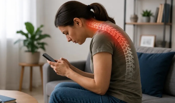 “Cuerpo de teléfono”: el uso excesivo del celular arruga el cuello y debilita las manos