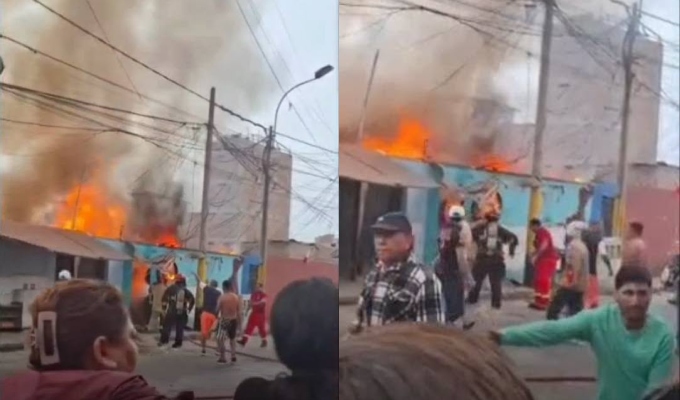 Bomberos apagaron un incendio antes de participar en la Gran Parada Cívico Militar