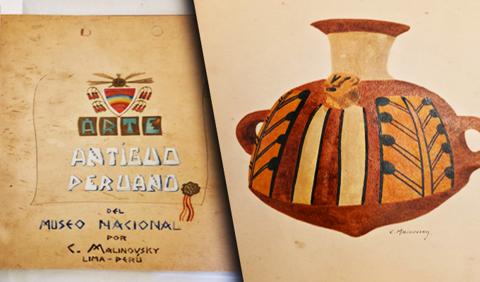 Ministerio de Cultura verifica valioso libro de acuarelas de 1942 sobre cerámicos precolombinos, repatriado desde Brasil