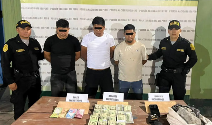 Trujillo: capturan a tres sujetos con gran cantidad de dinero que provendría de la minería ilegal