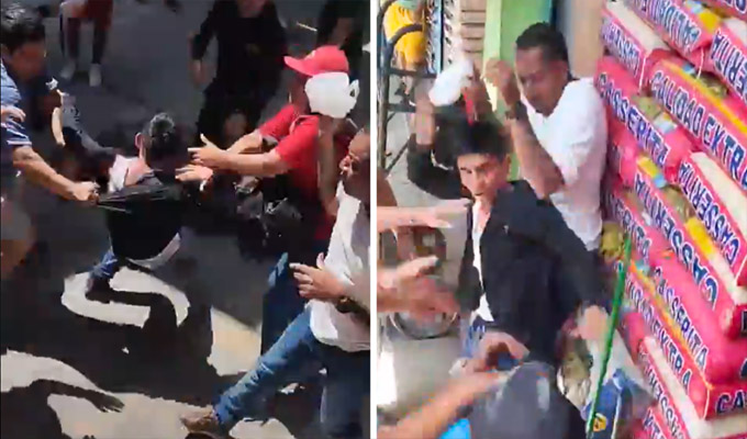 Comerciantes de mercado Fiori atrapan y golpean a ladrones: policía los rescató y trasladó a la comisaría