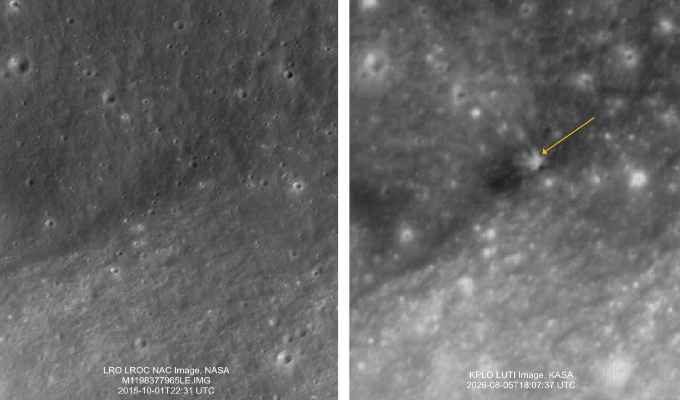 Satélite capta el impacto de un cohete de SpaceX contra la Luna a 8.700 km/h