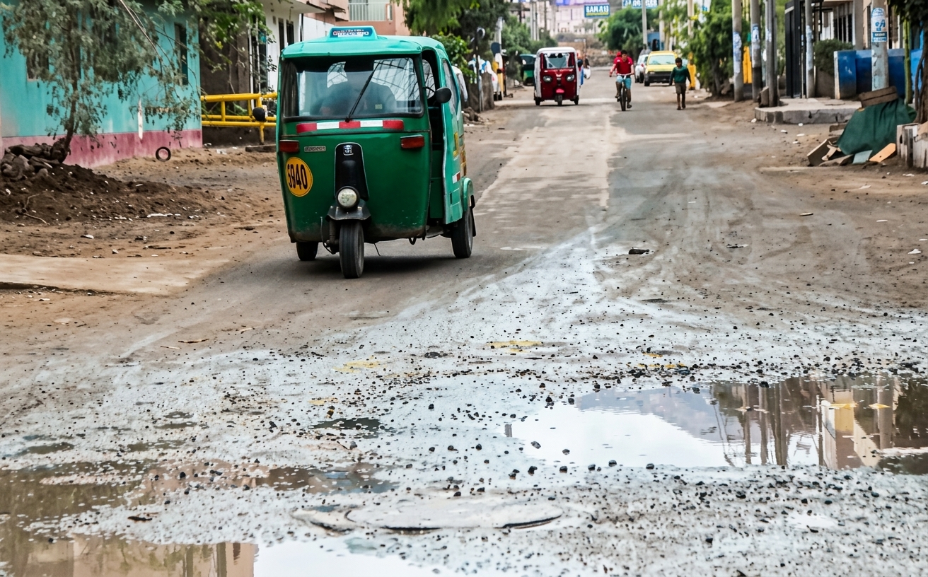 Continuas lloviznas afectan calles de Villa El Salvador