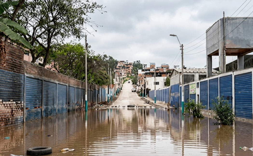 VMT: calle permanece inundada y vecinos exigen intervención de Sedapal