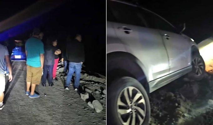 Chincha: camioneta queda al borde de un abismo tras despistarse en Alto Larán