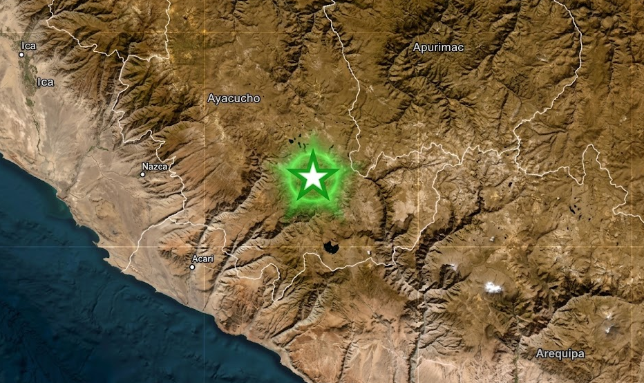 Réplica de magnitud 4,2 remeció Ayacucho tras fuerte sismo de 7,2