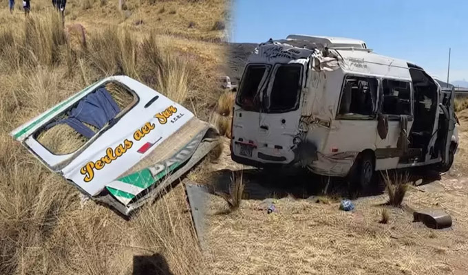 Puno: al menos 4 muertos y 15 heridos, varios de ellos graves, deja choque de dos minivanes