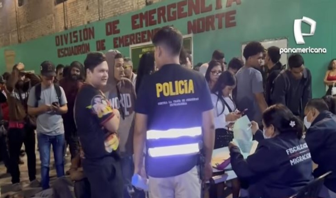 PNP intervino a casi 500 extranjeros en un prostíbulo clandestino de Los Olivos