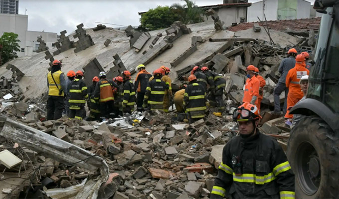 Brasil: al menos dos muertos y cuatro desaparecidos deja colapso de edificio en construcción