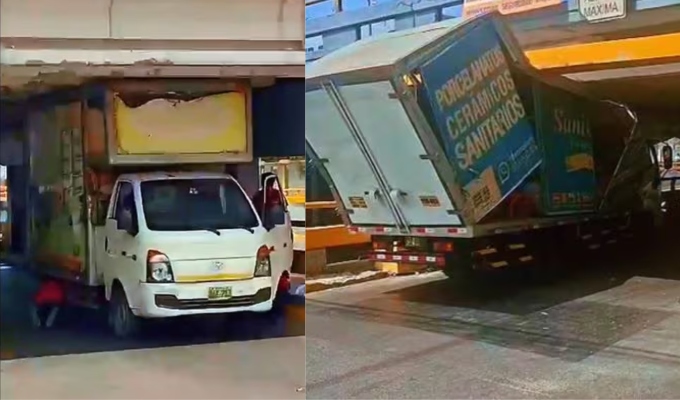 Puente de La Marina: dos camiones se atoran y complican el tránsito en la Av. Brasil