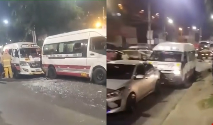 Quíntuple choque deja varios heridos en la avenida Universitaria