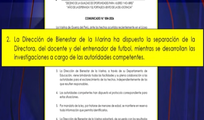 Separan a directora, docente y entrenador del Liceo Naval mientras investigan presunta agresión a escolar