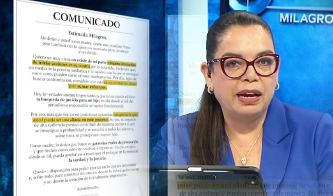 Pronunciamiento de madre de víctima del colegio Liceo Naval