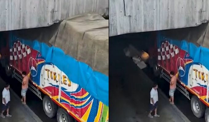 Avenida Alfonso Ugarte: tráiler impacta puente peatonal y provoca daños en la estructura